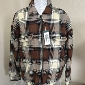 Alpine Design Shirt Jacket Shacket Women's‎ Size Large Sherpa Lined Full Zip NEW